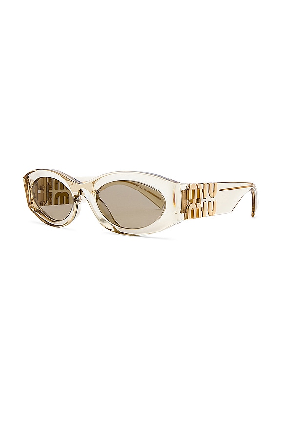 view 2 of 3 Oval Sunglasses in Sand Transparent