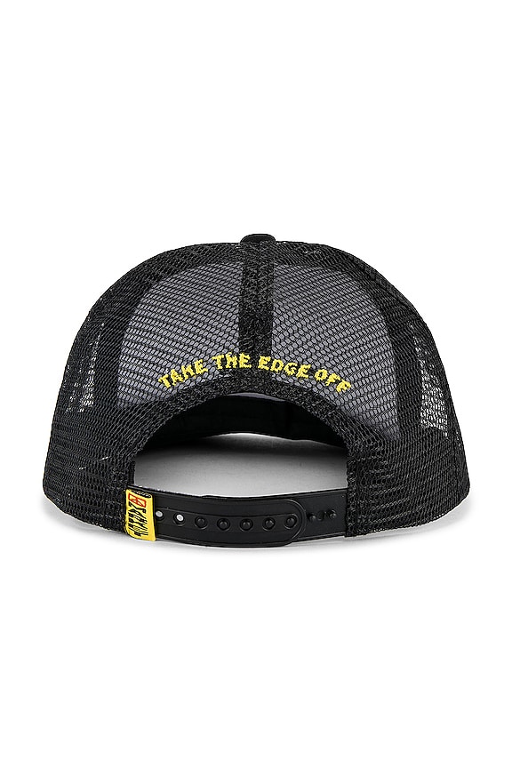 view 2 of 2 Smiley Gothic Trucker Hat in Washed Black