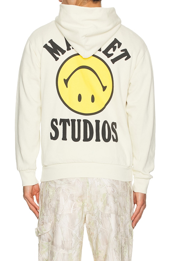 view 1 of 4 Smiley Upside Down Lockup Hoodie in Unbleached Cotton