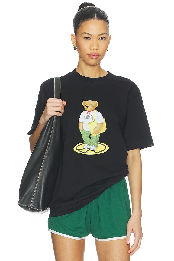 view 1 of 4 Stand For Peace Bear T-Shirt in Jet Black