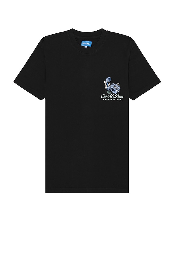view 2 of 3 Fear My Lawyer T-shirt in Washed Black