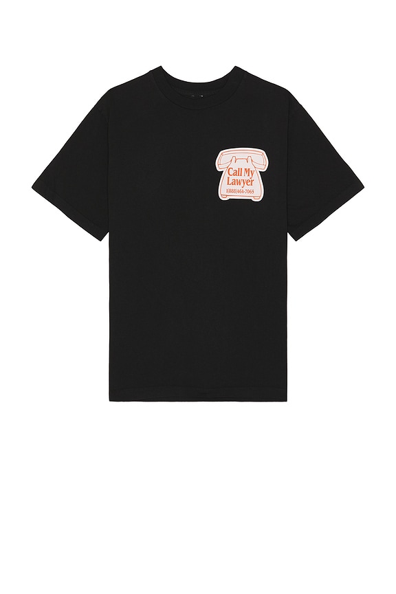 view 2 of 3 Call My Lawyer Magnet T-Shirt in Washed Black