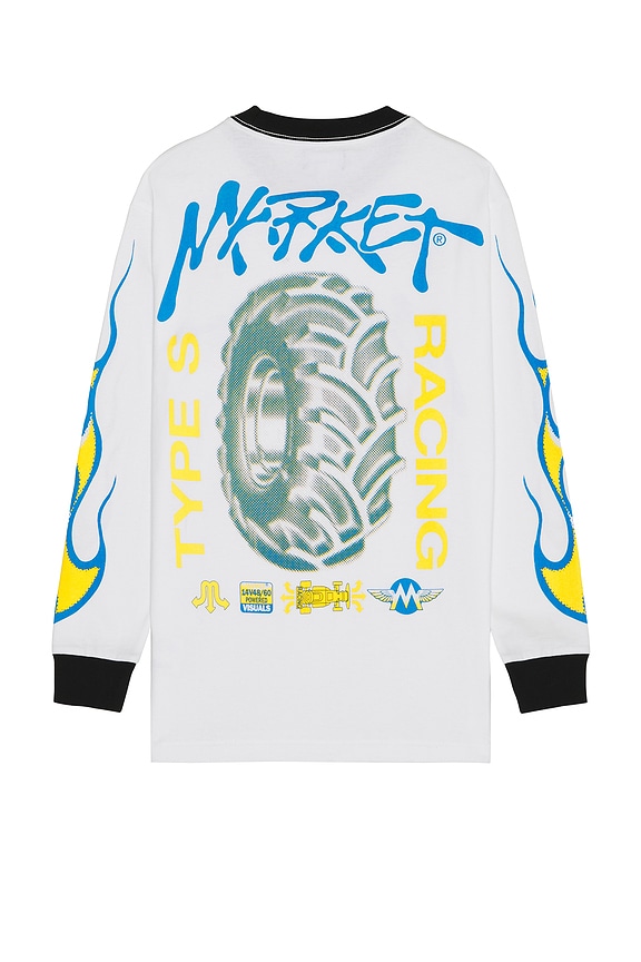 view 2 of 4 Loud Pipes Long Sleeve T-Shirt in White