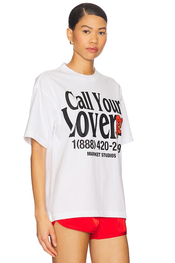 view 2 of 4 Call Your Lover T-Shirt in White