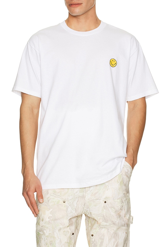 view 2 of 5 T-SHIRT SMILEY in White, Skipper Blue, & Heather Grey