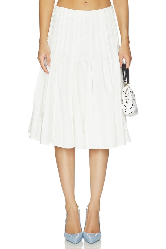 view 1 of 6 FALDA PLEATED MIDI in White
