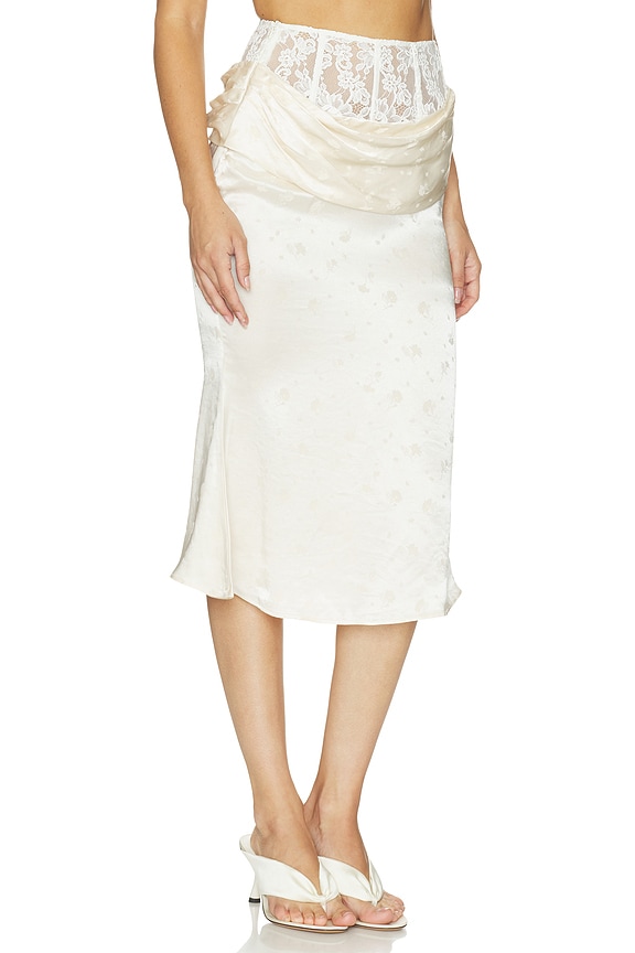 view 2 of 6 Lace Mermaid Skirt in White