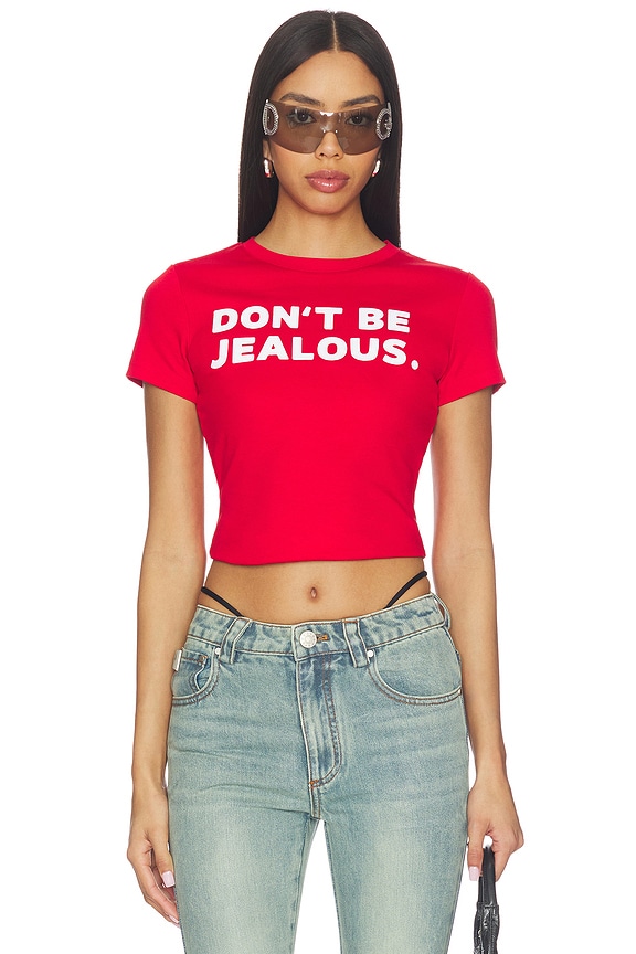 view 1 of 4 Jealous Baby T Shirt in Red