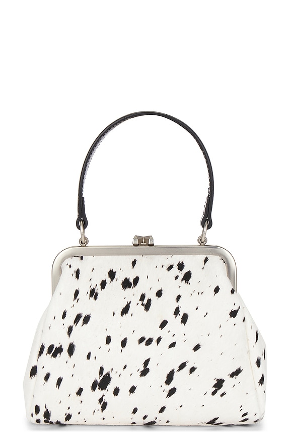 view 2 of 4 BOLSO SMALL COWHIDE LEATHER METAL CLASP in Beige