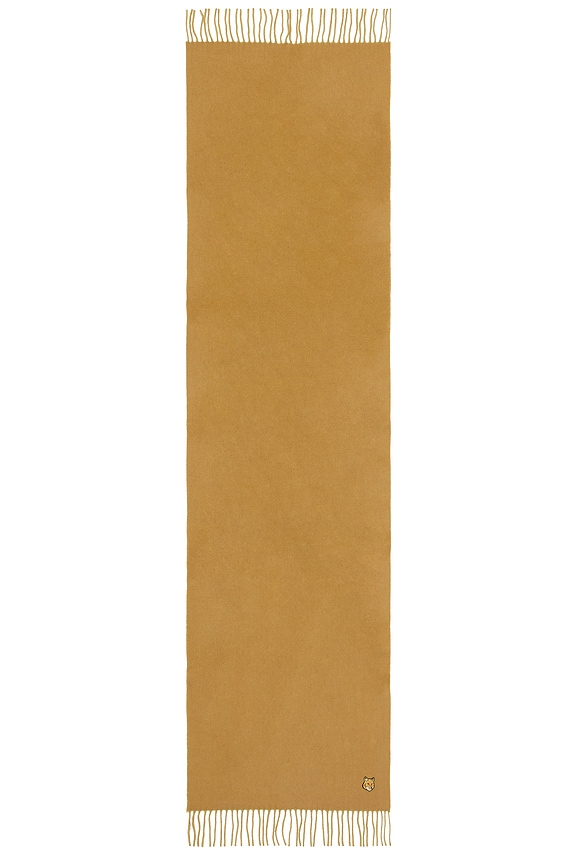 view 2 of 4 Bold Fox Head Double Face Scarf in Chino Beige