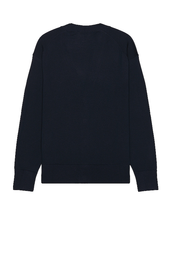 view 2 of 4 Dressed Fox Patch Relaxed Cardigan in Navy