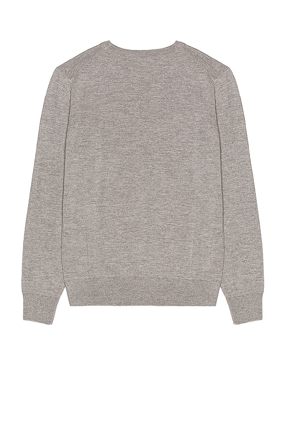 view 2 of 3 Tricolor Fox Patch Classic R-Neck in Grey Melange