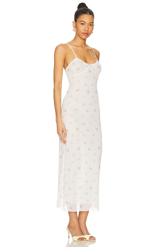 view 2 of 3 Lingerie Long Mesh Dress in Yellow Roses