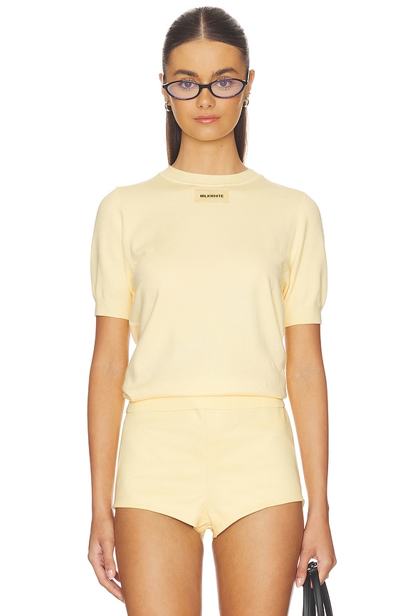 view 1 of 5 JERSEY MANGA CORTA in Pale Yellow