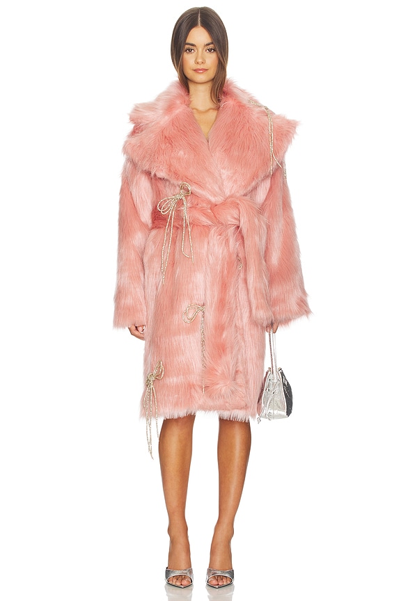 view 2 of 5 MANTEAU IMITATION FOURRURE in Pink