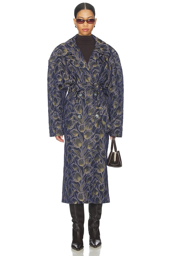 view 2 of 4 Long Printed Coat in Multi