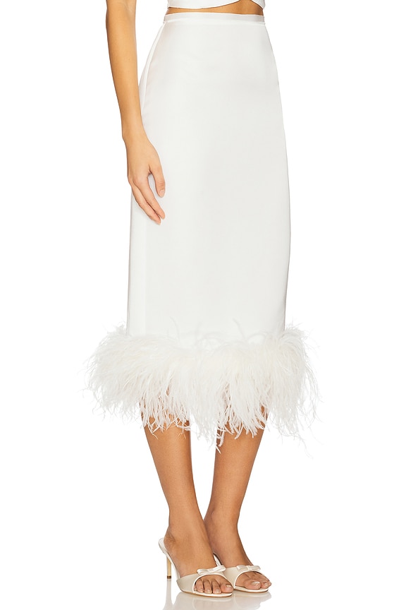 view 2 of 6 x REVOLVE Midi Skirt With Feathers in White