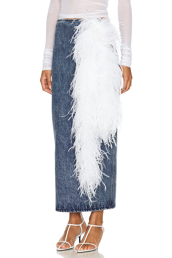 view 2 of 4 Midi Pencil Skirt in Denim Medium