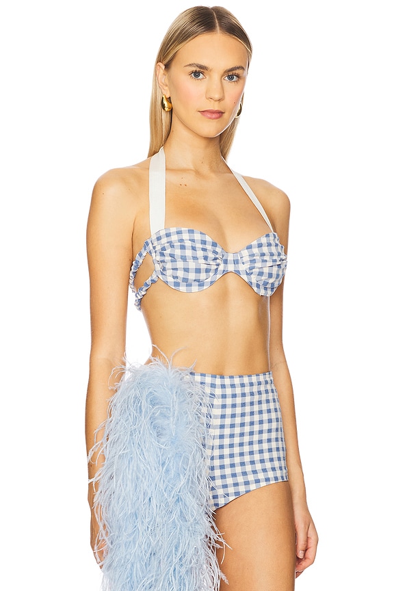 view 2 of 4 Bra Top in Blue Vichy