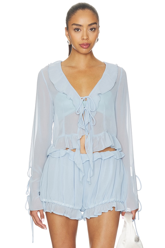 view 1 of 4 CAMISA RUFFLE in Baby Blue