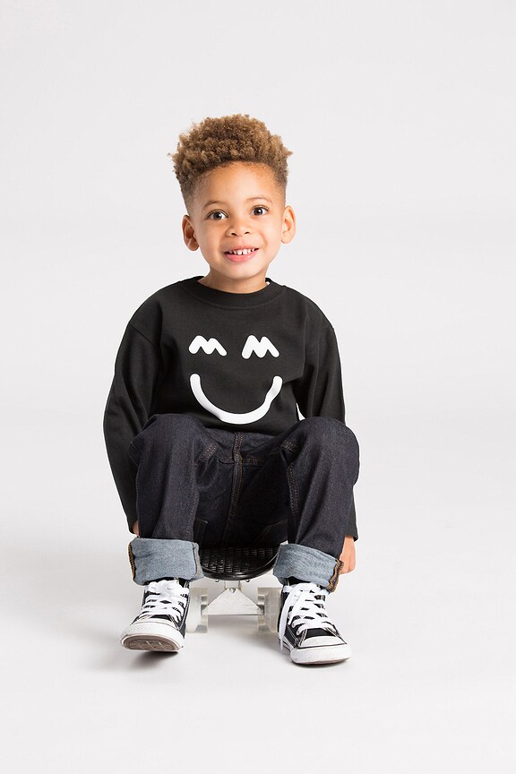 view 2 of 5 T-SHIRT HAPPY in Black