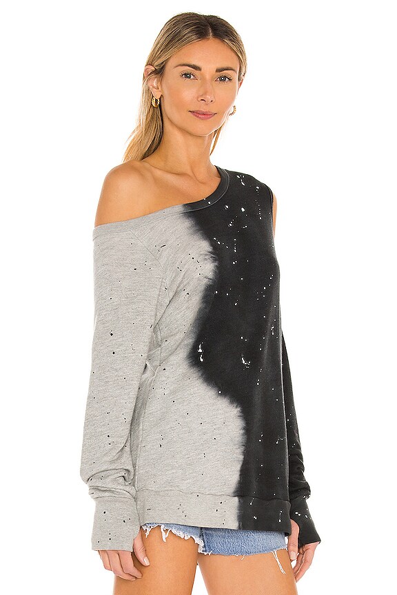 view 2 of 4 Ventura Cold Shoulder Pullover in Smoke Splatter