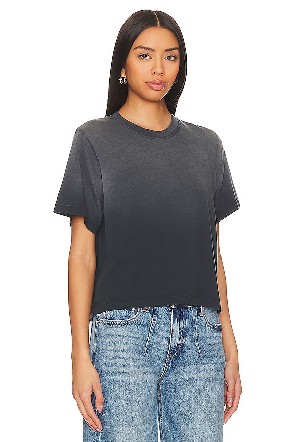 view 2 of 4 CAMISETA QUADRADA CROPPED OMBRÉ HESTER in Jet Black Ombre