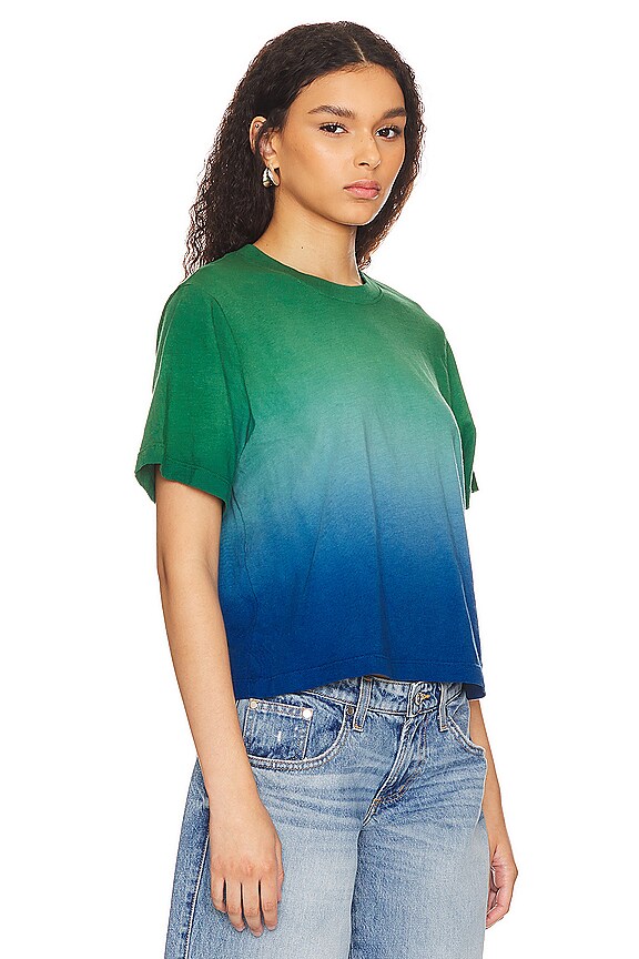 view 2 of 4 T-SHIRT BOXY CROPPED OMBRÉ HESTER in Algae