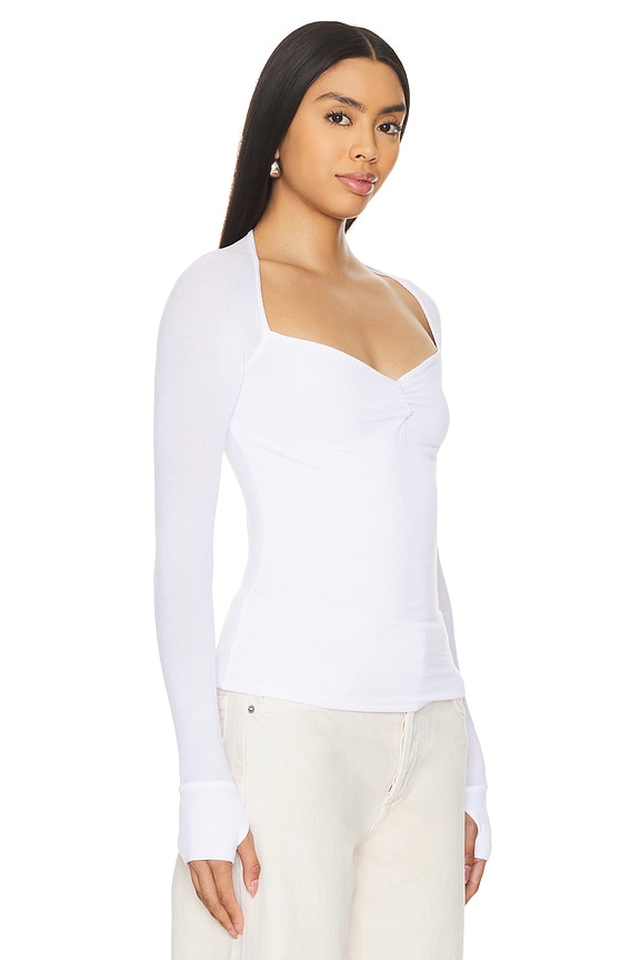 view 2 of 4 Kiran Sweetheart Neck Top in White