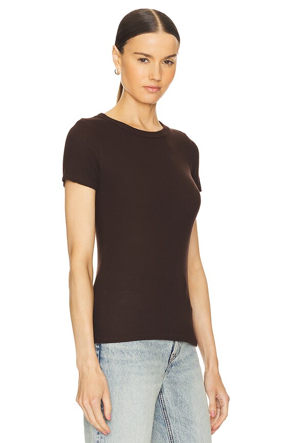 view 2 of 4 Kayden Short Sleeve Fitted Tee in Brown