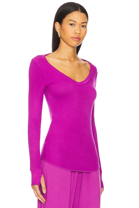 view 2 of 4 Otis V Neck Top in Berry Burst