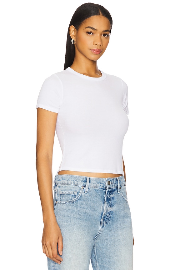 view 2 of 4 Rhea Short Sleeve Fitted Top in White