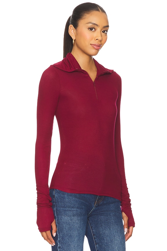 view 2 of 4 Jove Long Sleeve Half Zip Top in Berry Wine