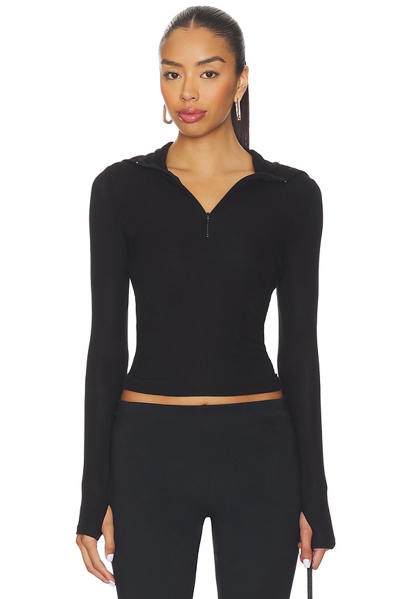 view 1 of 4 Jove Long Sleeve Half Zip Top in Black