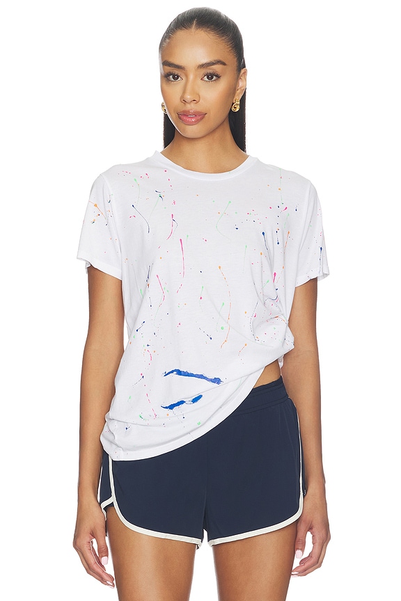 view 1 of 5 CAMISETA TIRANTES BOYFRIEND ROMAN in White & Neon Splatter