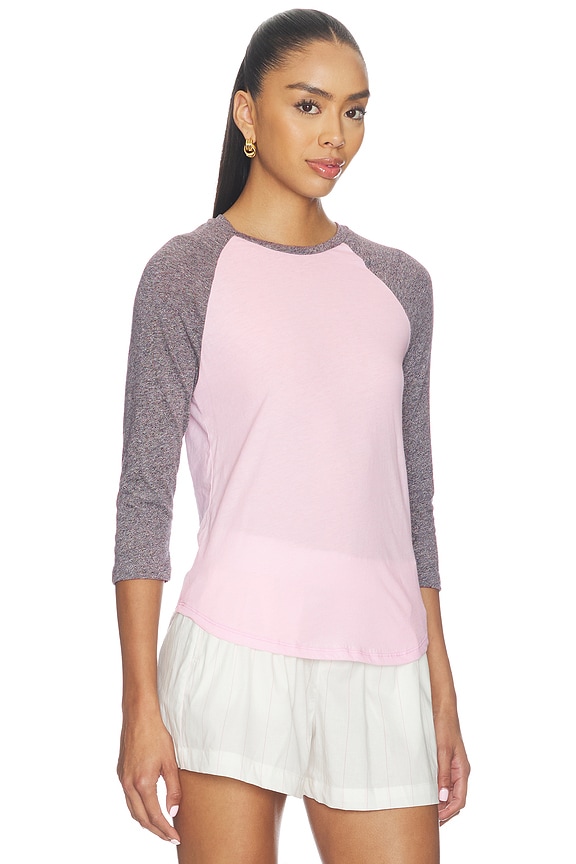 view 2 of 4 CAMISETA DE MANGA RAGLÁN 3/4 KATYA in Baby Pink & Grey