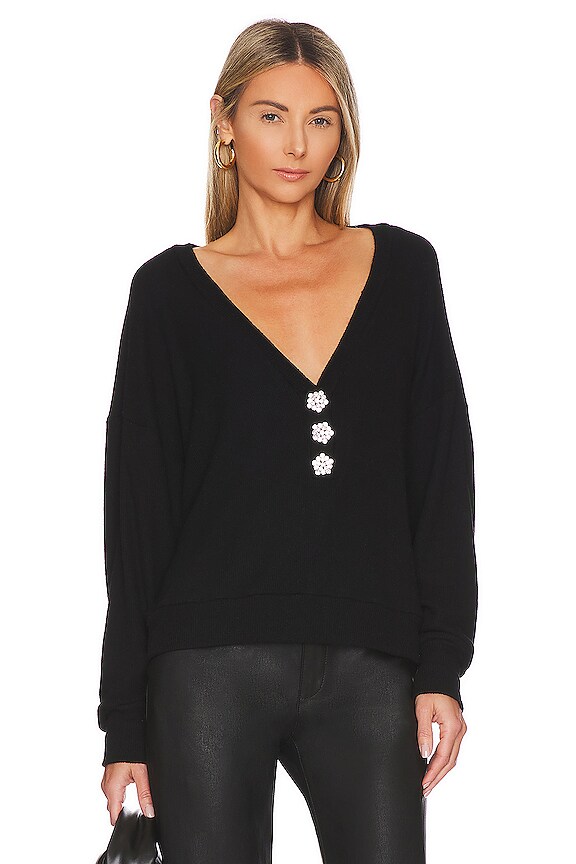 Michael Lauren Hanes Henley Top in Black | REVOLVE