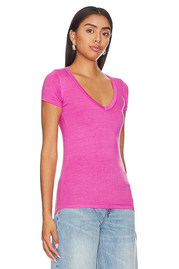view 2 of 4 Kendrick V-neck Tee in Bright Pink