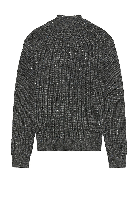 view 2 of 4 Fisherman Full Zip Sweater Jacket in Charcoal