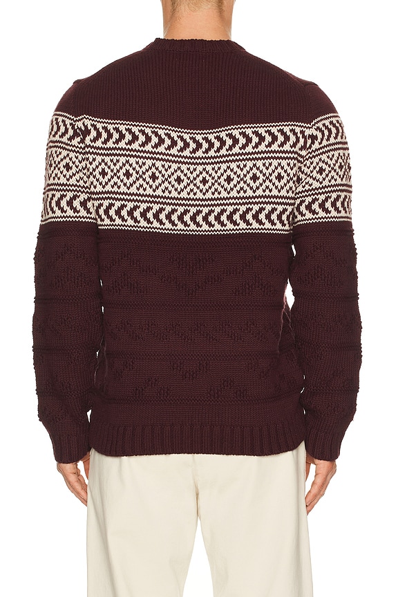 view 2 of 4 Textured Fair Isle Sweater in Burgundy