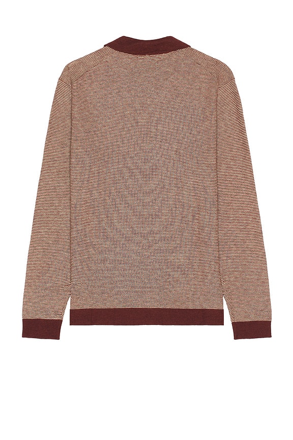 view 2 of 4 Noah Sweater Polo in Burgundy & Natural