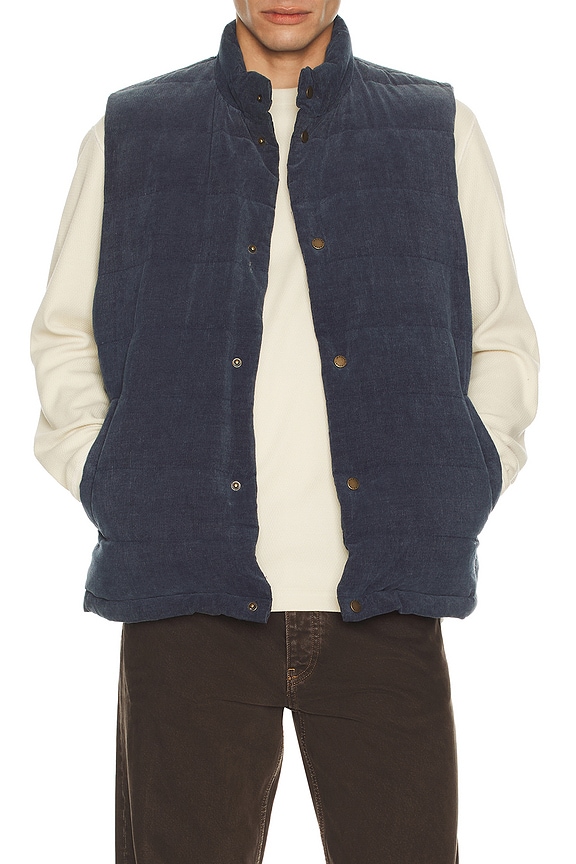 view 1 of 5 Cord Puffer Vest in Washed Indigo