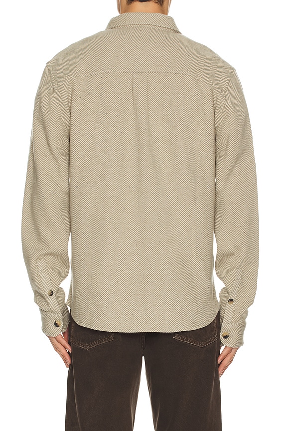 view 2 of 4 Pacifica Stretch Twill Overshirt in Taupe Herringbone