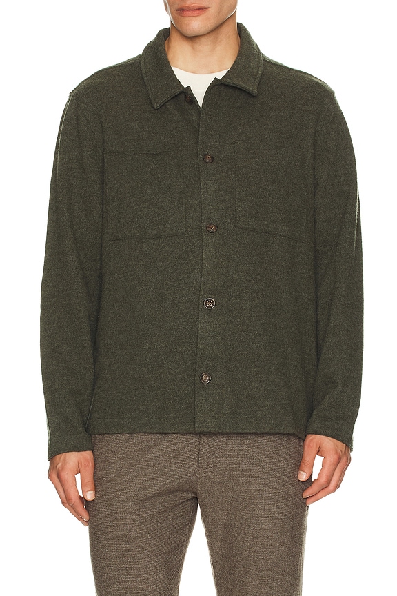 view 1 of 4 Boiled Wool Overshirt in Olive