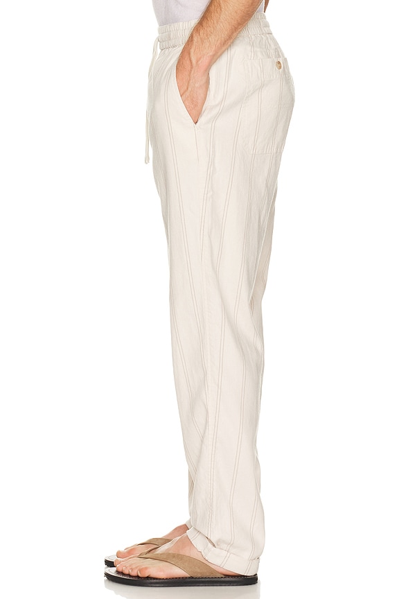 view 2 of 5 Saturday Hemp Beach Pant Slim Straight in Natural & Brown Stripe