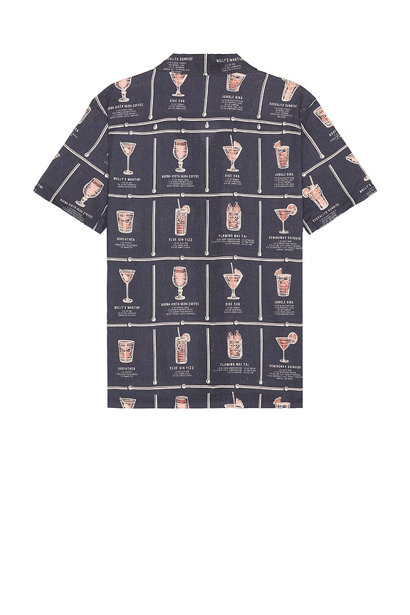 view 2 of 4 Archive Tencel Linen Resort Shirt in Navy Happy Hour Print