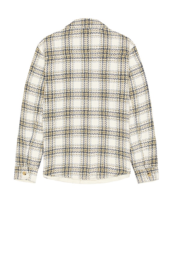 view 2 of 4 Max Herringbone Overshirt in Natural & Blue Plaid