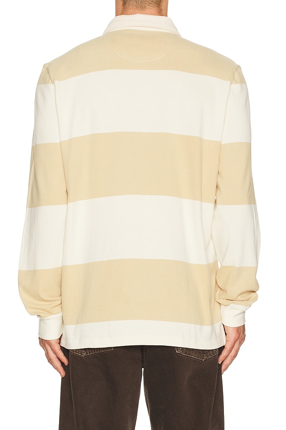 view 2 of 4 Sueded Rugby Polo in Warm Sand & Whitecap