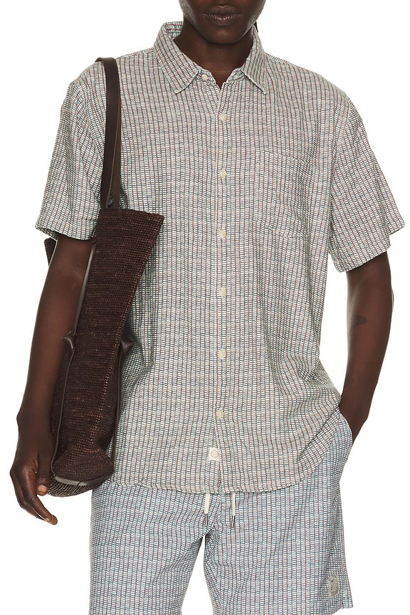 view 1 of 4 CAMISA CLASSIC STRETCH SELVAGE in Green Matchstick Print