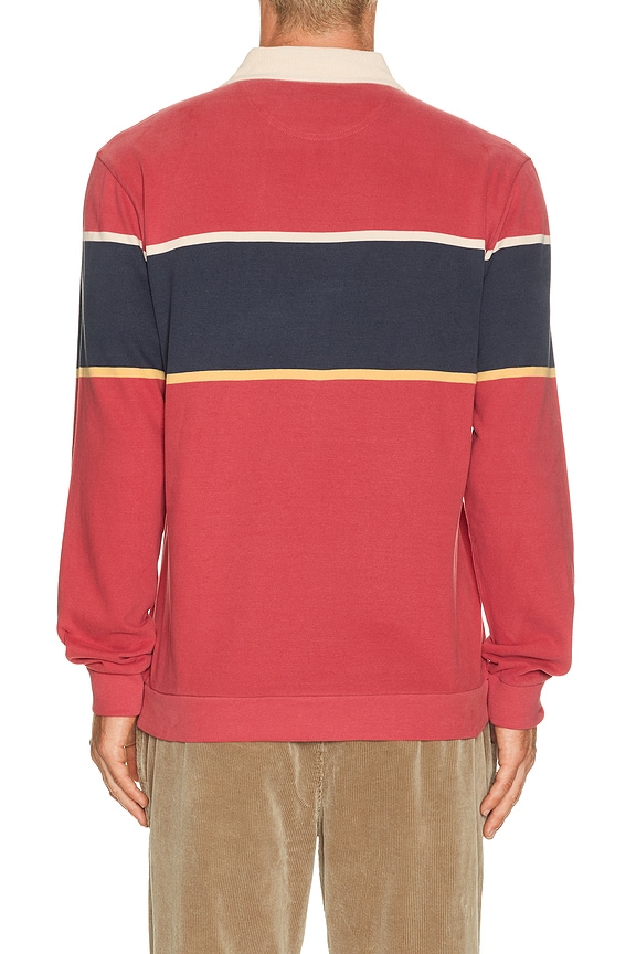 view 2 of 5 Sueded Rugby Polo in Garnet Rose